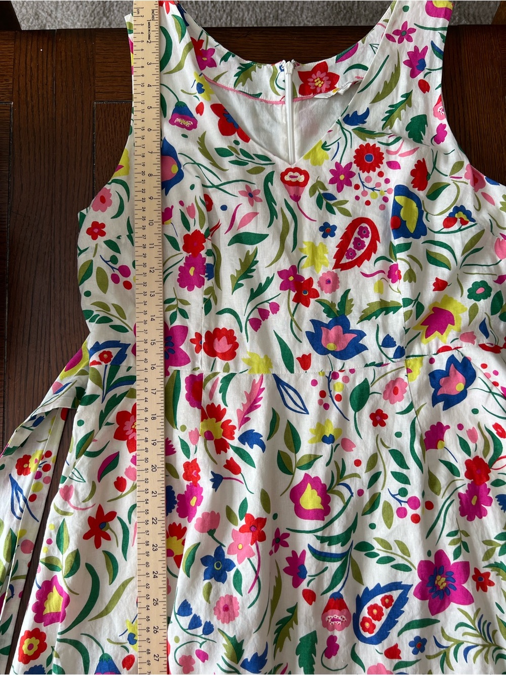 Boden Linen White Sundress with Multicolor Floral Print - Picture 6 of 10
